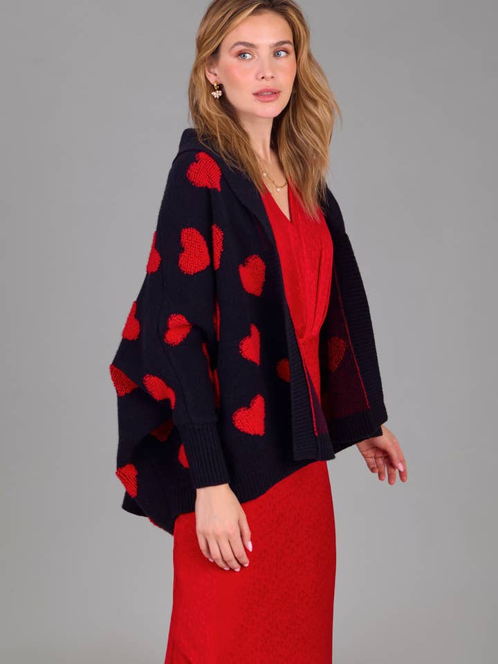 Ribbed Heart Cardigan for wholesale by SAACHI