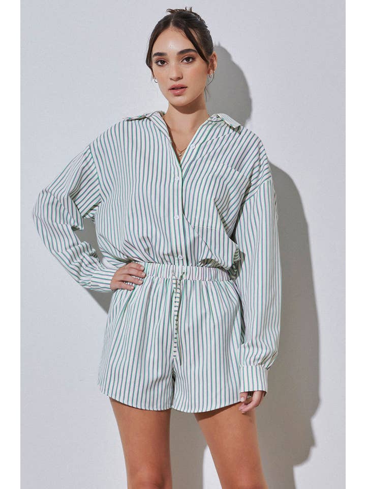 Strut & Bolt - Venta al por mayor Camisa con botones - Mujer - Camisa extragrande de rayas9