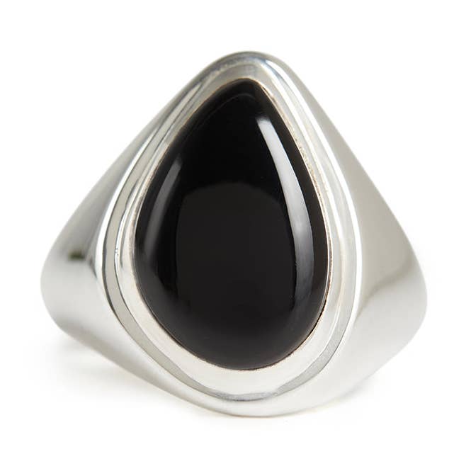 Apollo Signet Ring Silver - Black Onyx for wholesale by Rachel Entwistle Jewellery