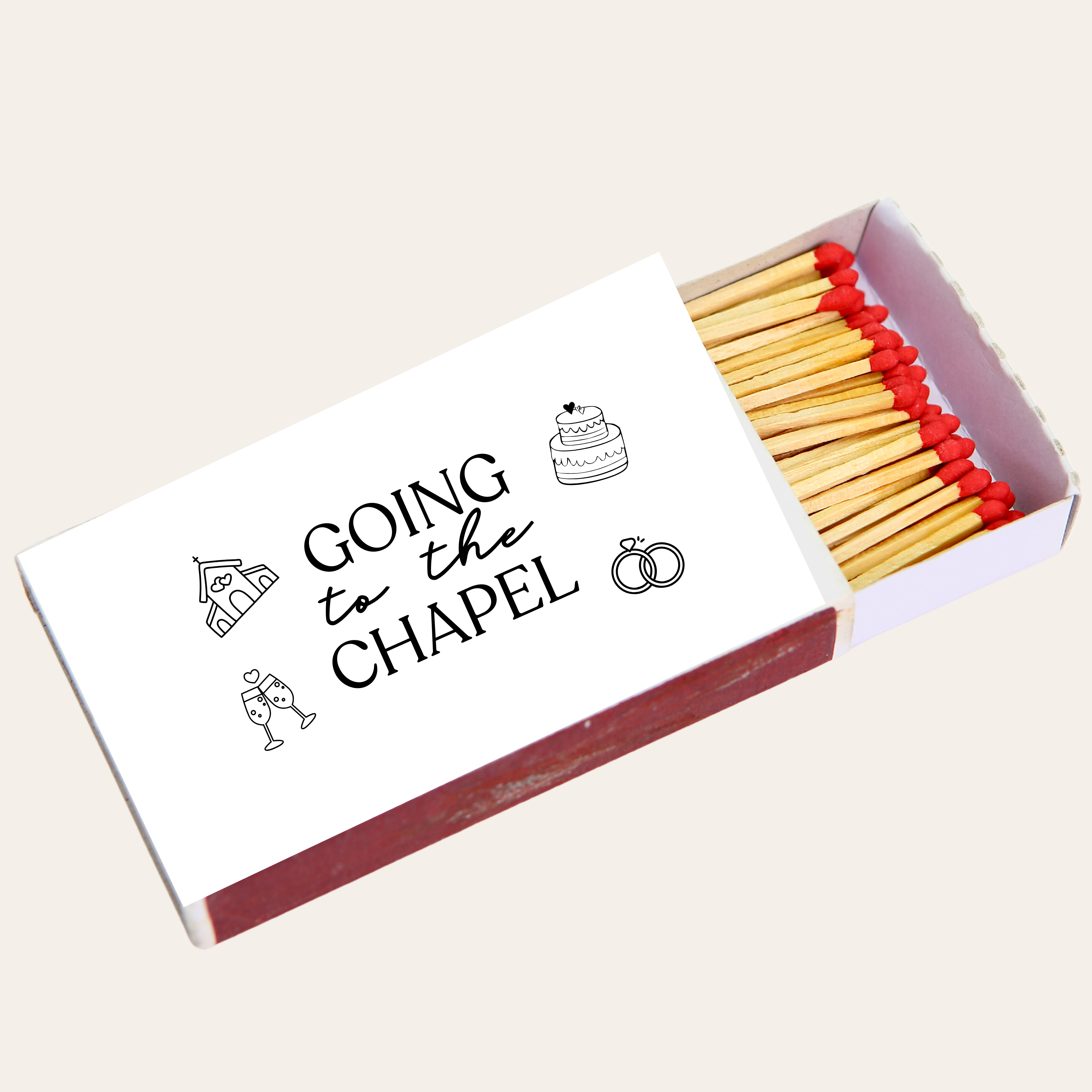 Twentynine Luxury - Wholesale Matches - Going to the Chapel Custom Matchboxes Wedding Favors4