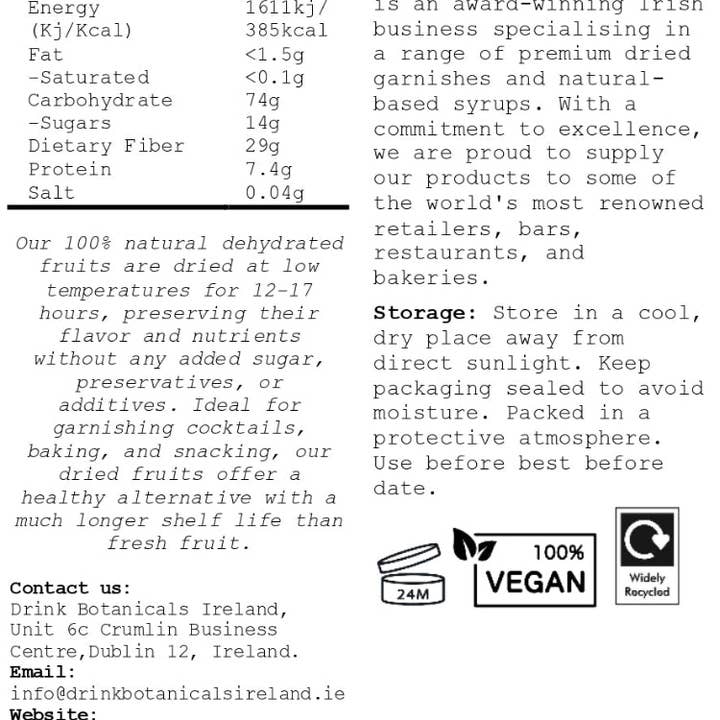 Drink Botanicals Ireland - Wholesale Dried/dehydrated fruit - Dehydrated Dried Lemon Slices3