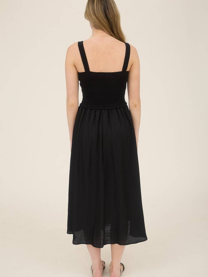 Blu Pepper - Wholesale Dress - Women's - SWEATER KNIT TOP SLEEVELESS MIDI DRESS