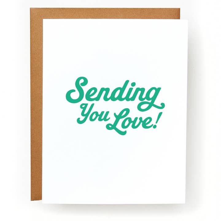 Sending You Love Greeting Card for wholesale by Red Headed Stepchild Paper Co.