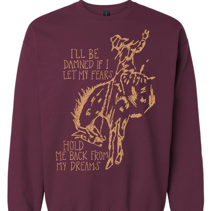 Damned Fears Crewneck for wholesale by Modern Cowgirl