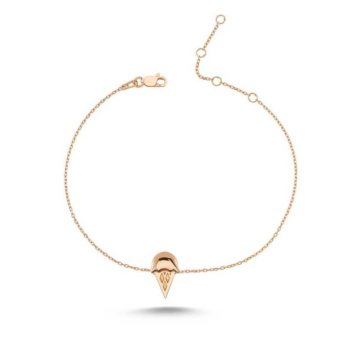 Ice Cream Symbols Dainty Silver Bracelet for wholesale by Amorium