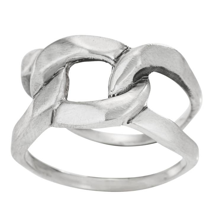 Big Link Sterling Silver Men's Ring for wholesale by Tiger Mountain Jewelry