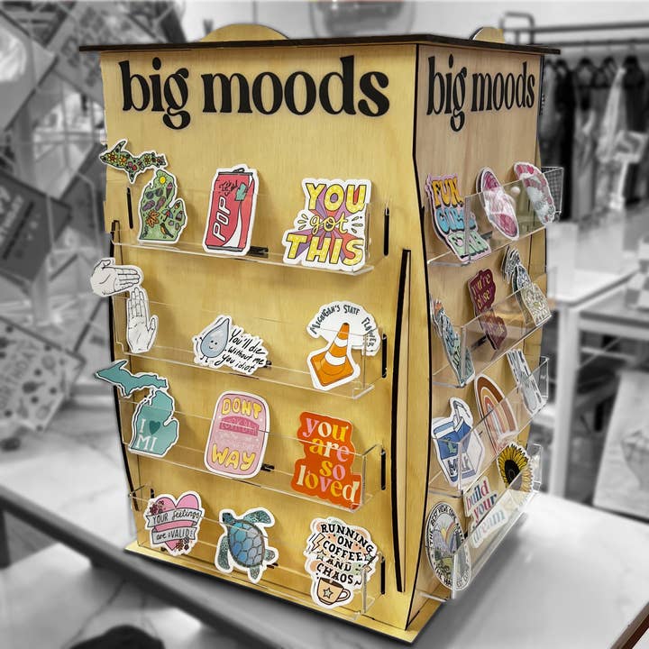 Big Moods - Wholesale Retailer Display - Paper & Novelty - 48 Count Spinner Sticker Stand Display4