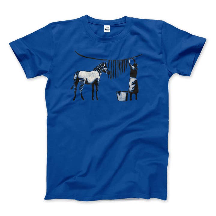 Art-O-Rama Shop - Wholesale Screen Printed T-Shirt - Unisex - Banksy Zebra Stripes Artwork T-Shirt
