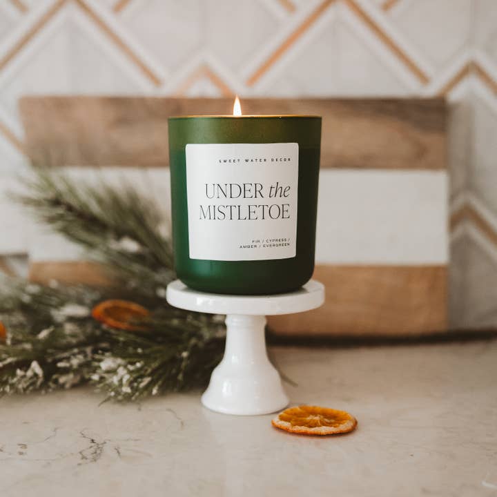 Sweet Water Decor - Wholesale Jar/Filled Candle - Under the Mistletoe 15 oz Soy Matte Candle- Home Decor
