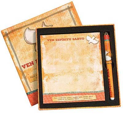 Divinity Boutique - Wholesale Stationery/Notecard Set - Spanish Square Box Pad Pen Set3