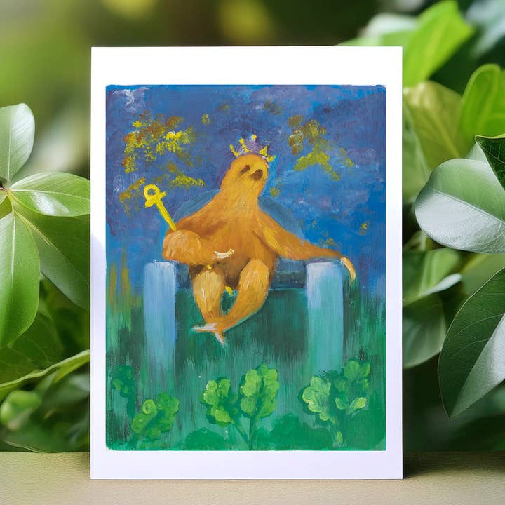 Sloth Tarot Major Arcana Greeting Card - IV Emperor for wholesale by Bonzo