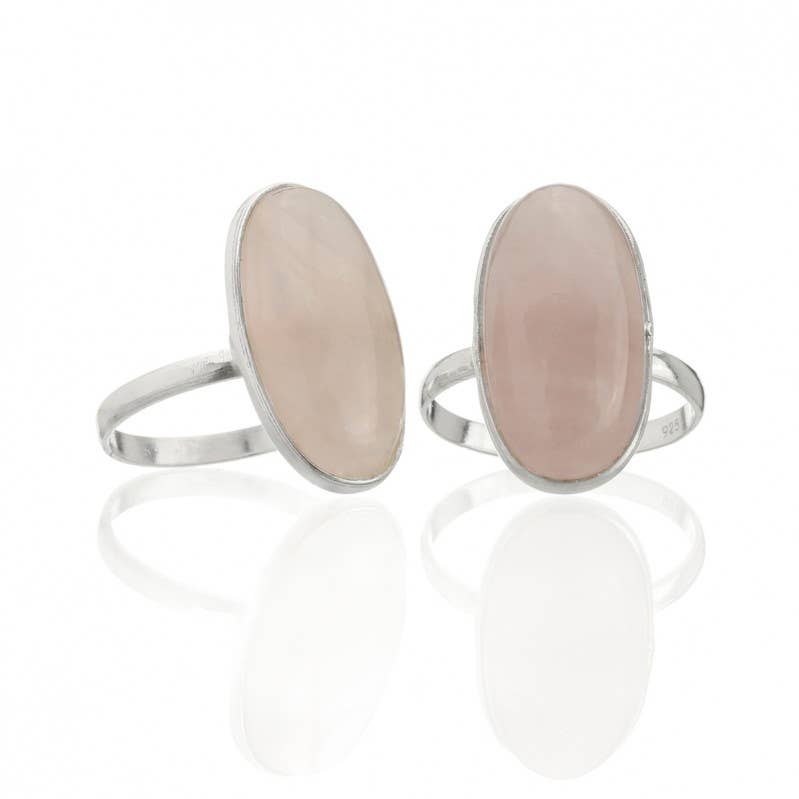 UniArt - Wholesale Cocktail/Statement Ring - Silver Ring with Stone, Basic Oval1