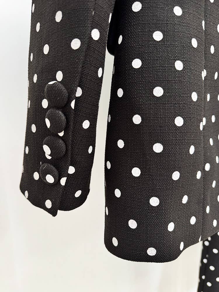 Productseeker - Wholesale Suit Set - Women's - SET71Y Elegant Polka Dot Suit Set with Bow-Decorated Jacket12