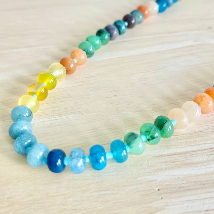 MODish Design Co - Wholesale Beaded/Pearl Necklace - Gemstone Candy Necklace - Golden Hour2