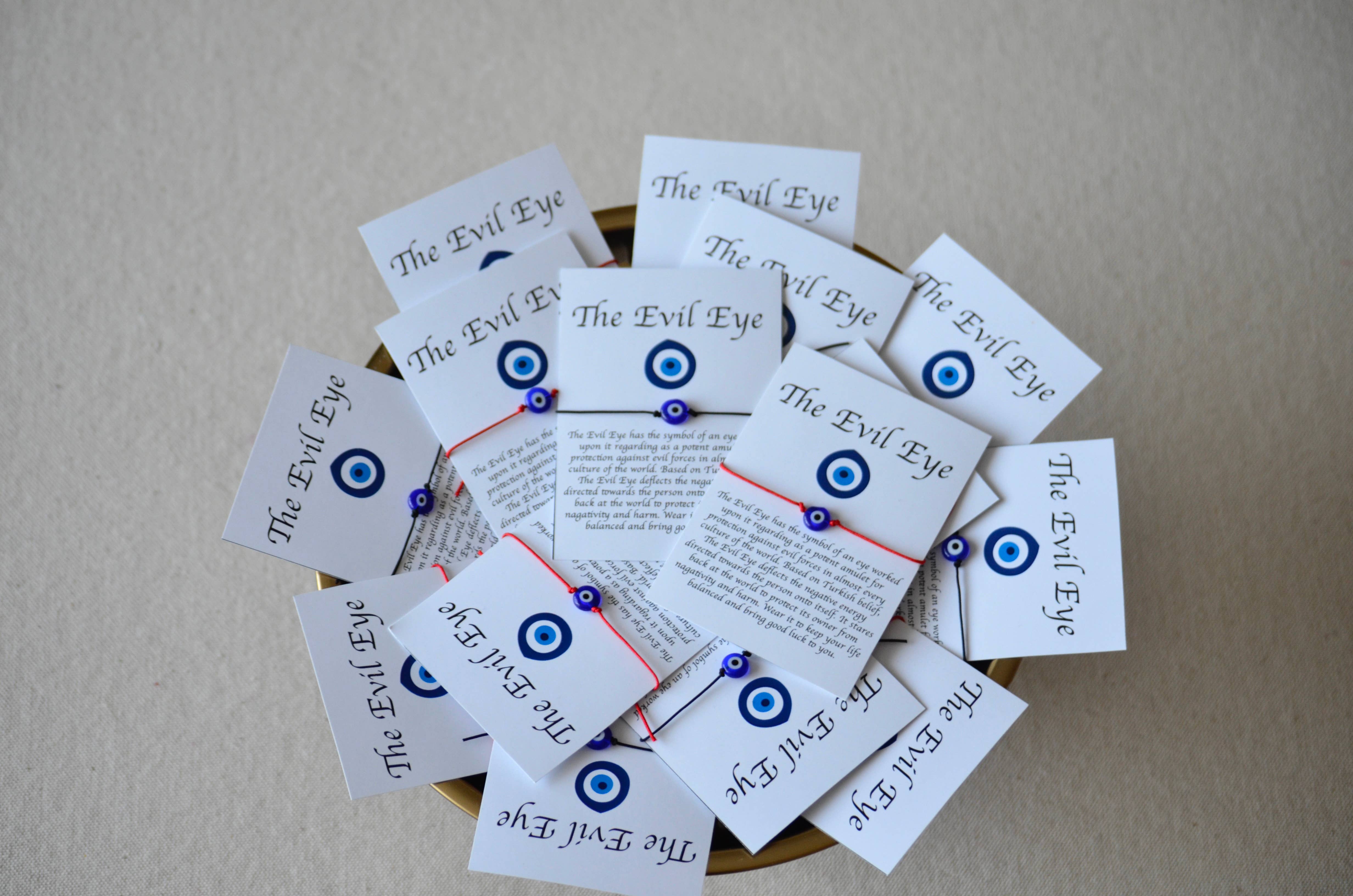 Uniq Favors - Wholesale Party Favor - Evil Eye Bracelet String Gift, Evil Eye Bracelet Card3