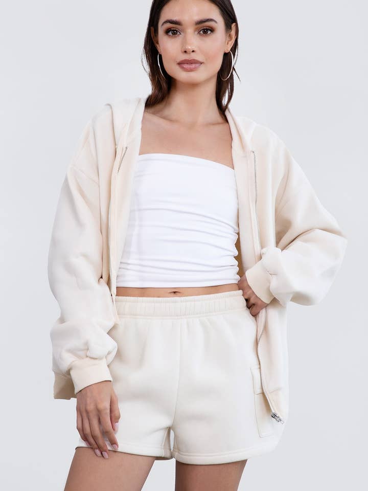 TICTOC - Wholesale Hoodie – Women's - UNIVERSITY Plush Fleece Loose Fit Zip Up Hoodie With Pockets18