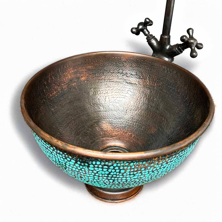 Palmeraies - Wholesale Bathroom Accessory Set - Aged Copper Bathroom Sink with Faucet2