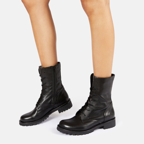 Black Women´S Military Style Leather Boots - Caster B501 Anilex for wholesale on Faire3