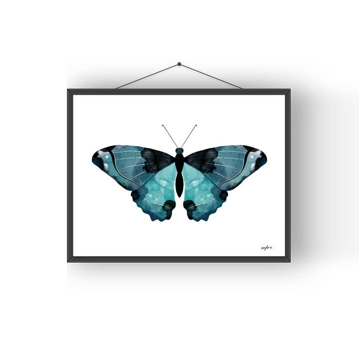 Stampa artistica della serie di farfalle astratte ad acquerello 08 per la vendita all'ingrosso da parte di Modera Studio