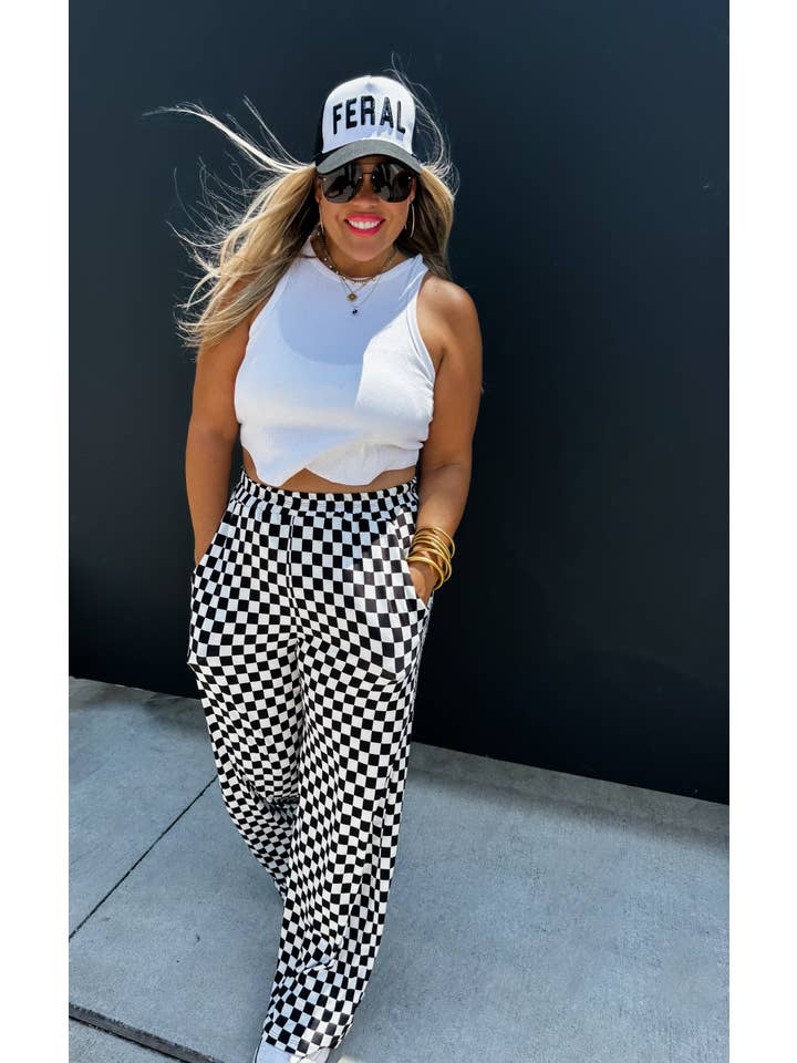 BLAKELEY - Wholesale Pants - Women's - BOLD BLOCK CHECKER PANTS