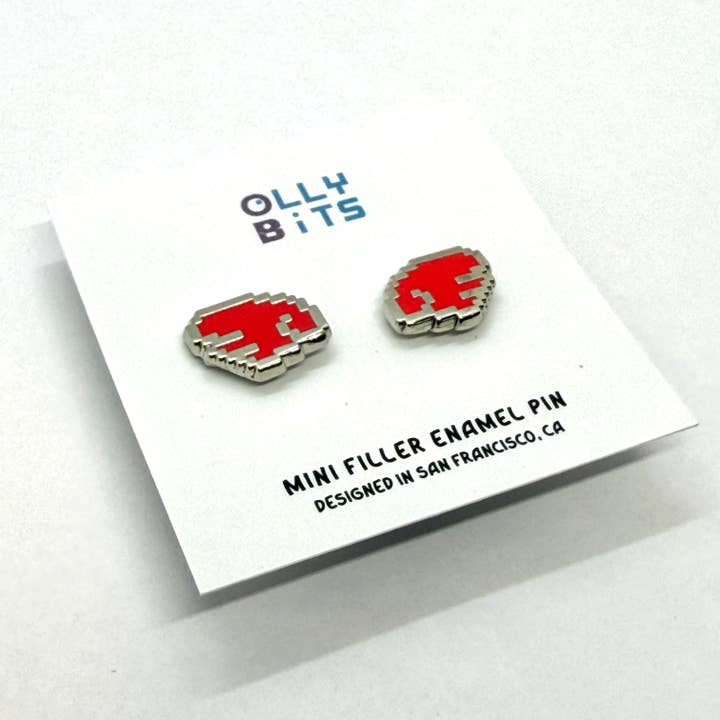 Ensemble de pin's émaillés Red Pixel Wing Duo Mini Filler pour la vente par Ollybits Pixel Art
