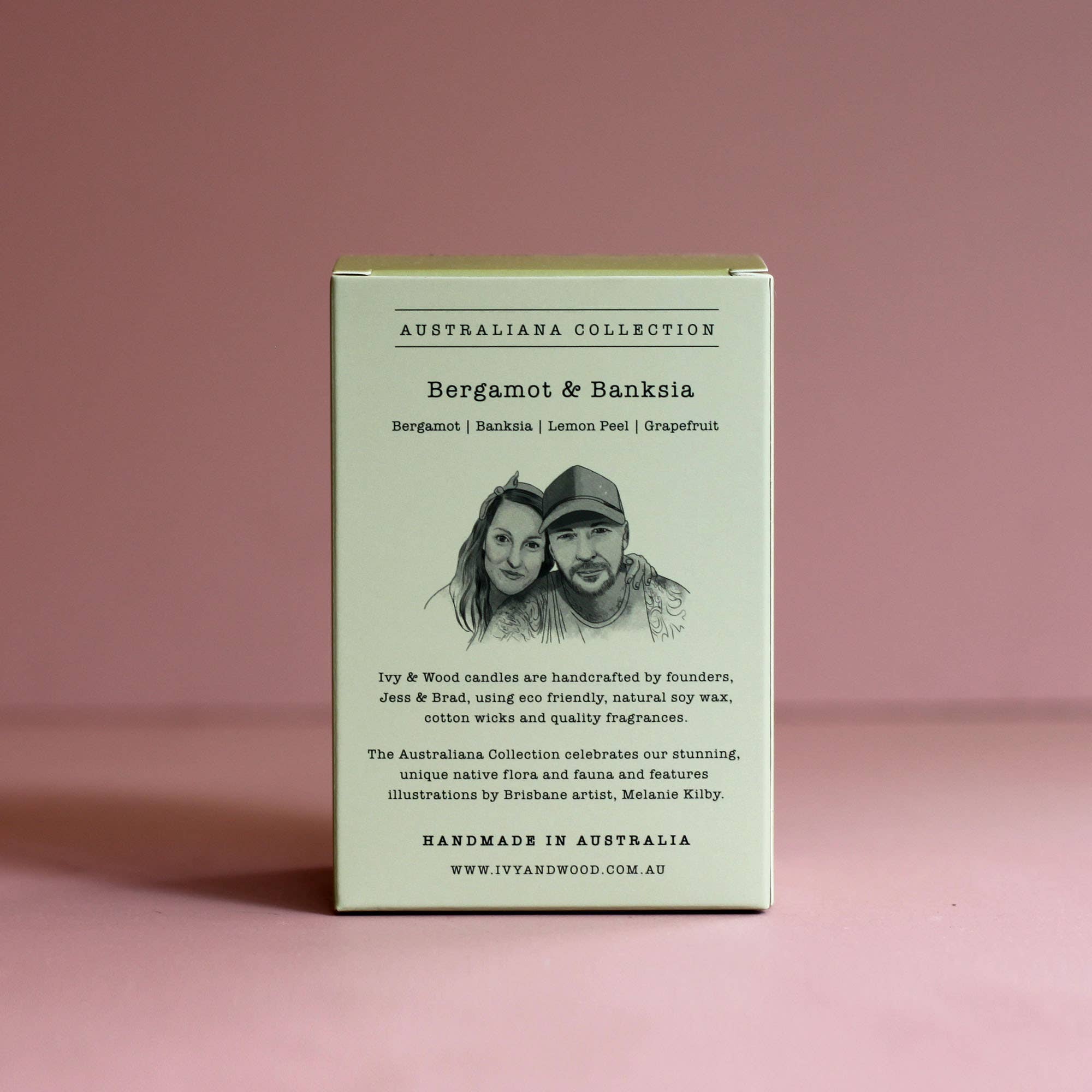 Ivy & Wood – wholesale Jar/filled candle – Australiana: Bergamot & Banksia Soy Candle3