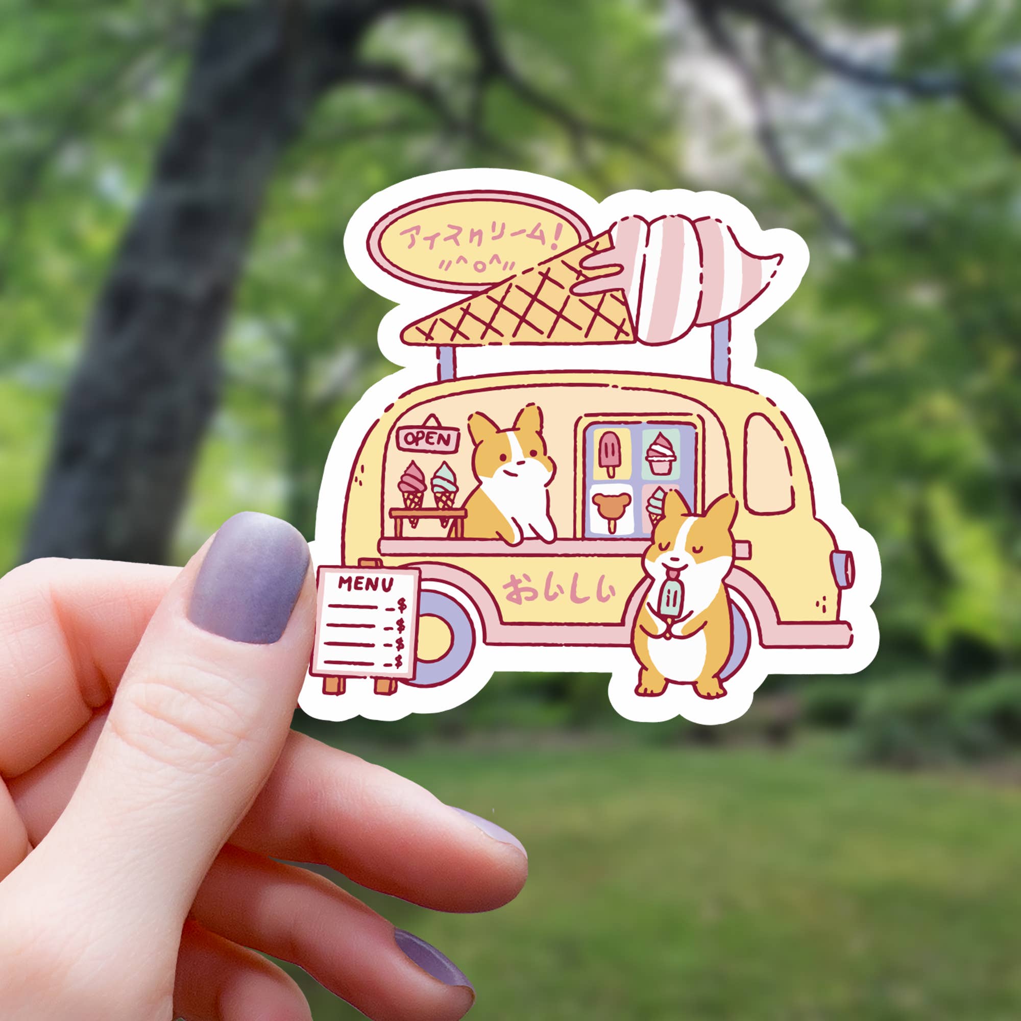 Mimic Gaming Co - Wholesale Sticker - Corgi Ice Cream Truck Funny Sticker - 3"