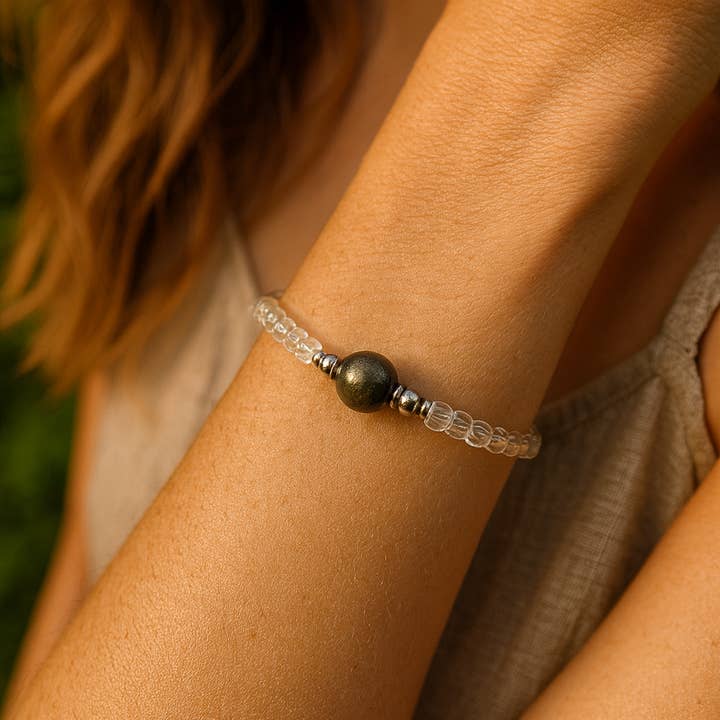 Pyrite Bracelet- For Abundance, Prosperity, & Achieving Goals for wholesale by Mindful Intentions®