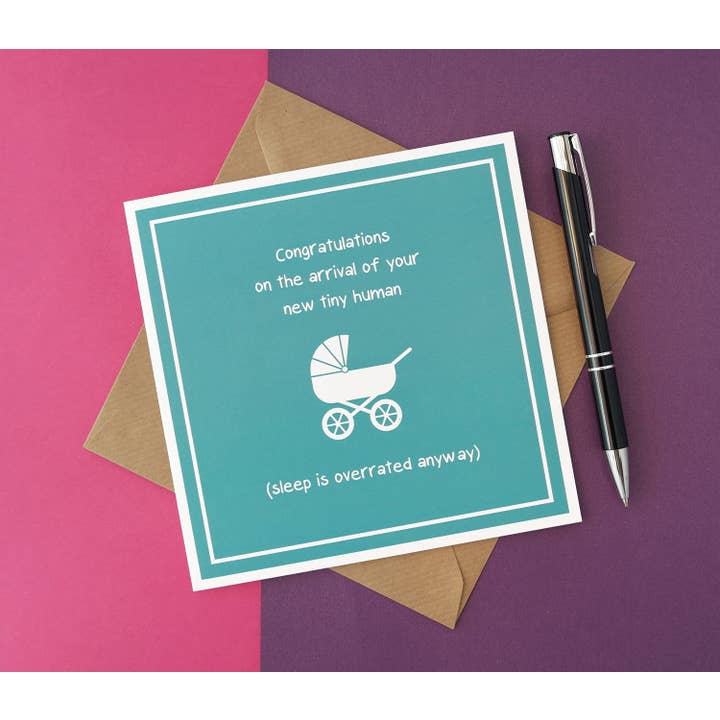Unisex New Tiny Human Baby New Parents Card for wholesale by T & Belle
