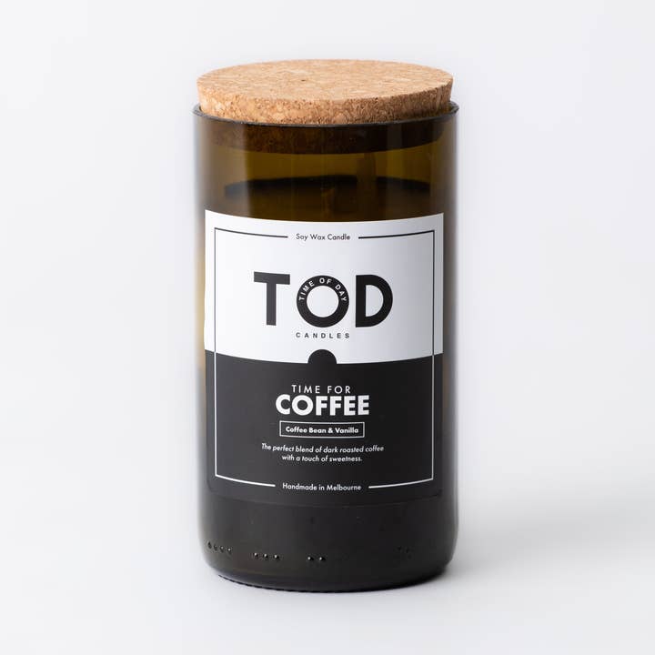 TOD CANDLES - Wholesale Jar/filled candle - Time for COFFEE - Coffee Bean & Vanilla0