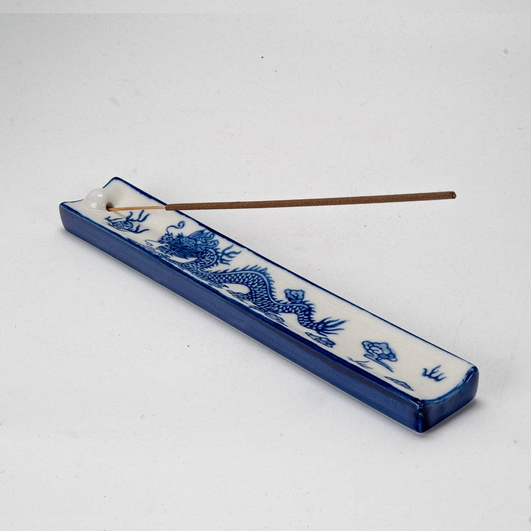 Urban Tokyo – wholesale Incense holder – Handpainted Ceramic Incense Holder 9 inch L Ryu Dragon (1/72)2