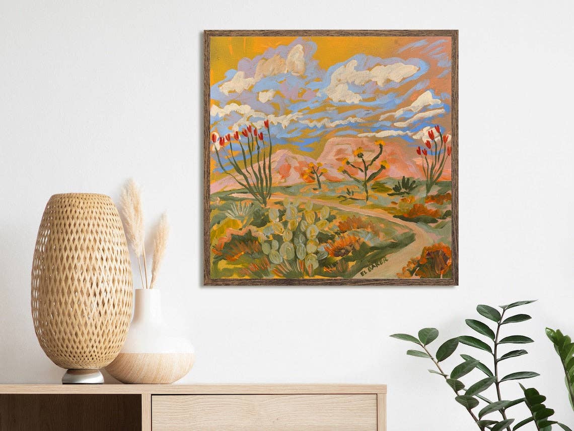 El Baker Art - Wholesale Art Print - Yellow Southwestern Desert Landscape Print1