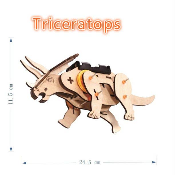 Texas Toy Distribution - Wholesale DIY Craft Kit - Kids - Triceratops DIY Electric Puzzle Assembly STEM Kit - 52 pcs1