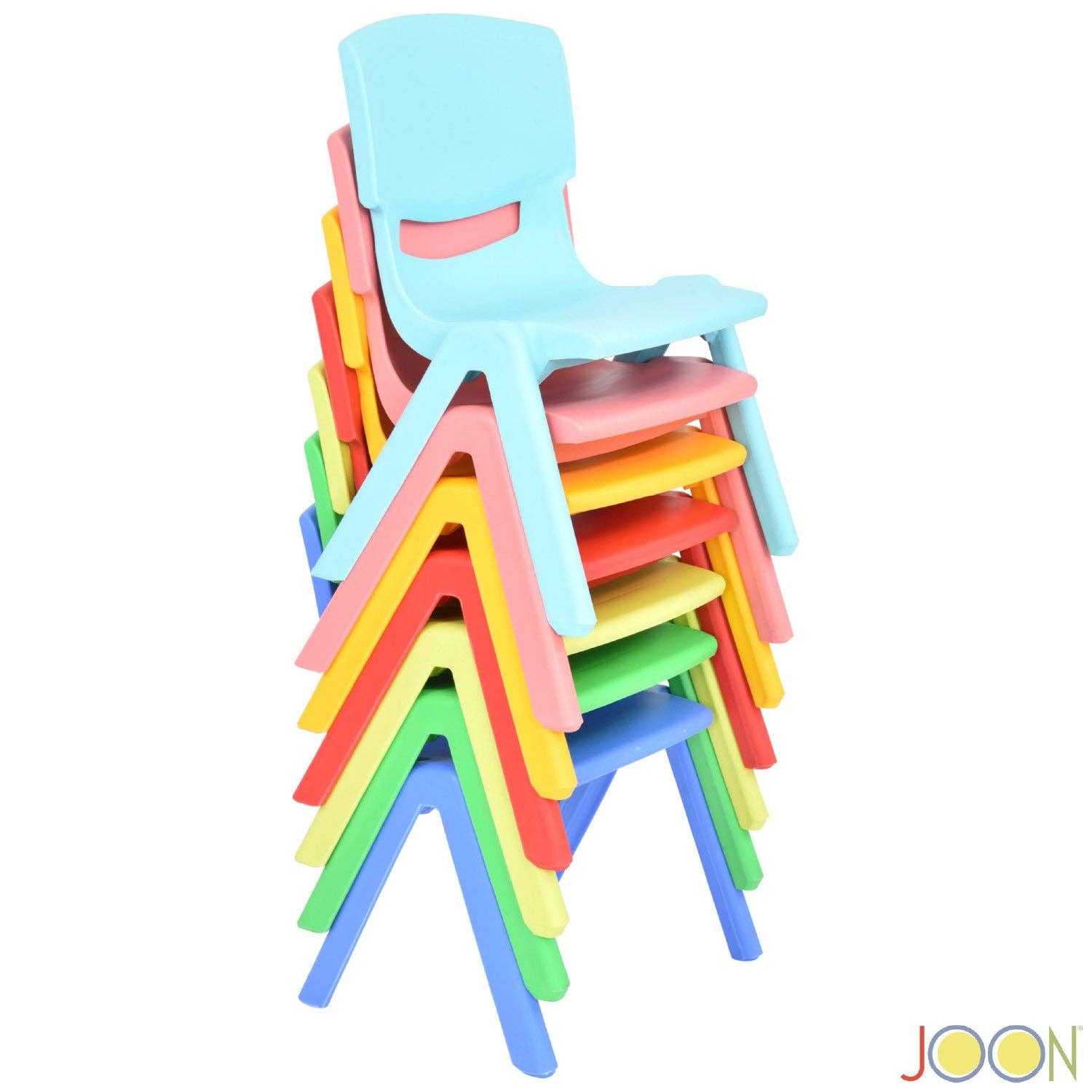 ShopBobbys - Wholesale Chair - Kids - JOON Stackable Plastic Kids Learning Chairs, Yellow, 20.5x12.75X11 Inches, 2-Pack (Pack of 2)5