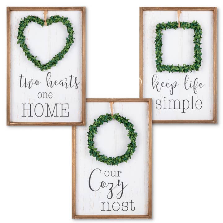 Discount Gerson Company 23.6"H Wreath Message Decor for wholesale by The Gerson Companies