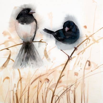 Mörkögd junco God morgon ~ "Sångfåglar & Vänner" ~ Giclée-tryck för wholesale av Holly Wach Art LLC