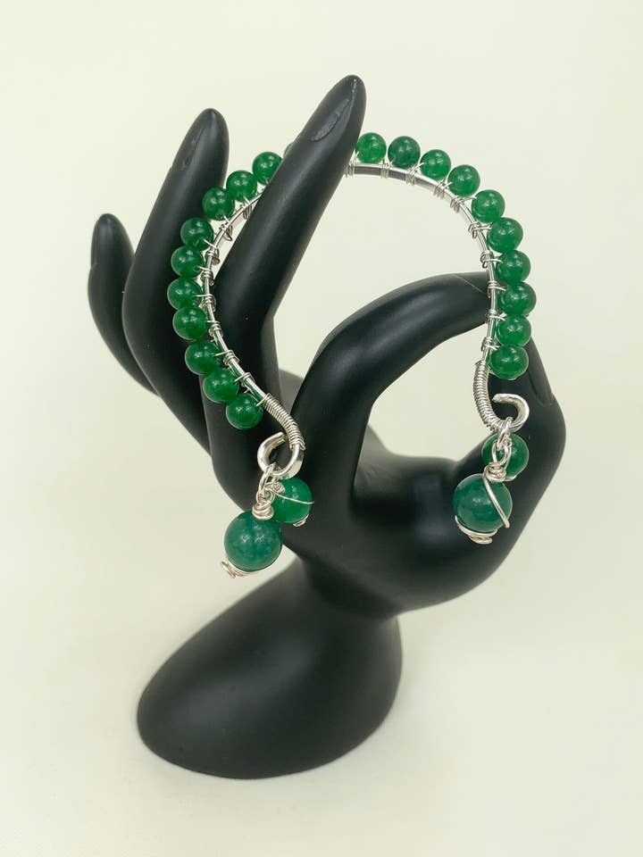 Manchet Jade armband in sterling zilver! voor wholesale door Diana Wingert Jewelry