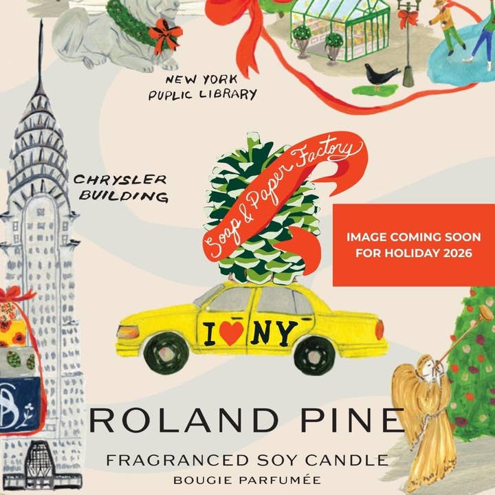 Holiday In New York Roland Pine Candle & Matches Set *NEW* for wholesale by Soap & Paper Factory