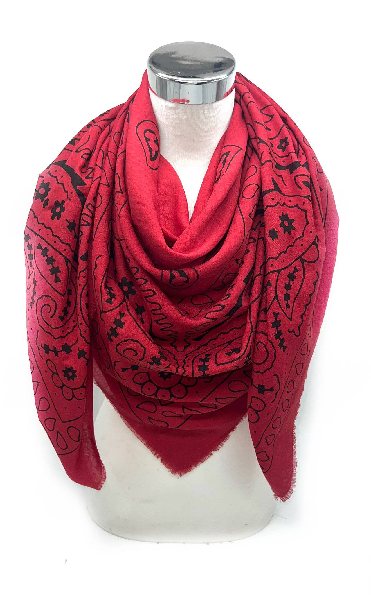 LINETA - Vente Écharpe – femme - 46735-A5 Foulard grand carré motif bandana 6