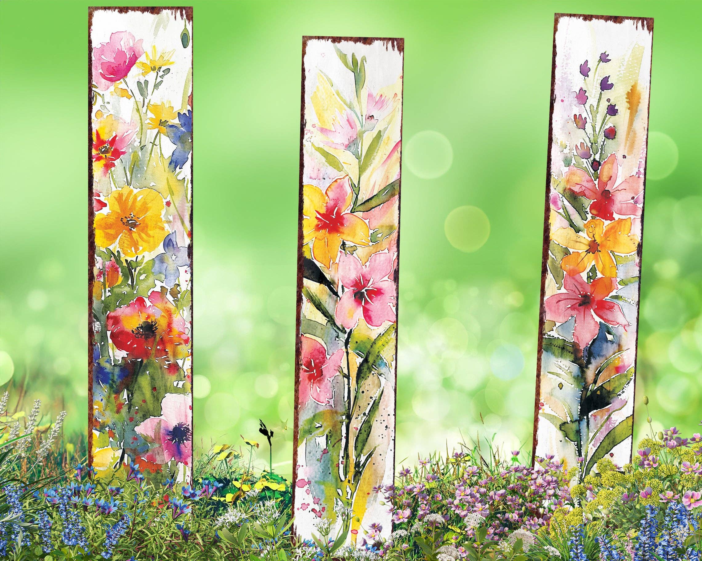 TX USA Corporation - Wholesale Tuin/gazongrondpennen/pinnen - Lente Aquarel Bloementuin Steker | Levendige Buiten Tuin Kunst Decoratie6