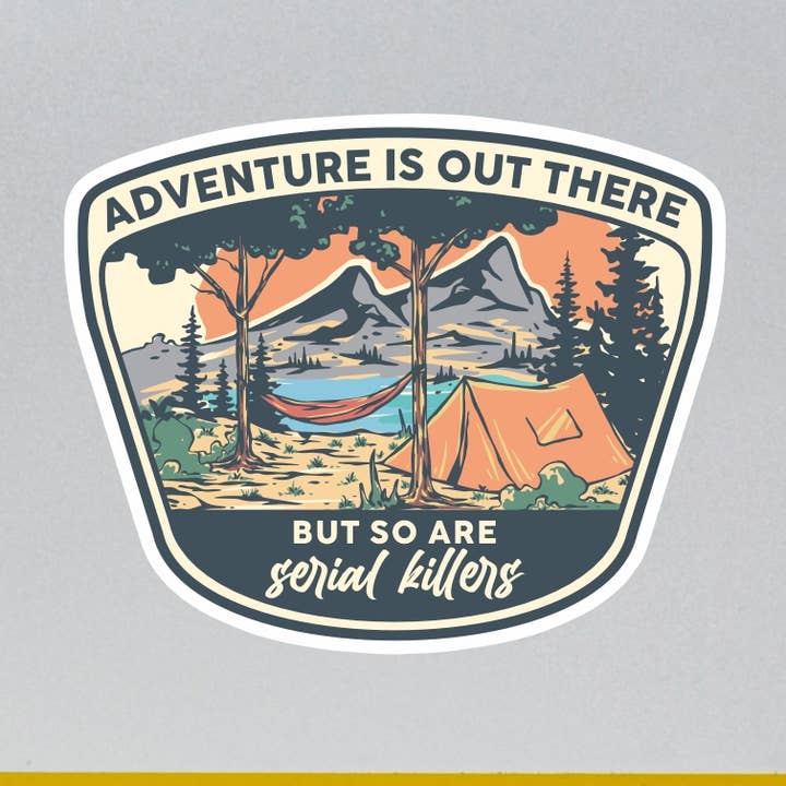 Adventure and Serial Killers Sticker for wholesale by Lunch Box Stickers