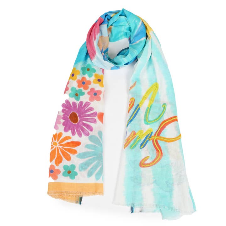 Écharpe Vibes d'Été - Aigue-marine pour la vente par Vismaya - A Brand by Shivani LLC