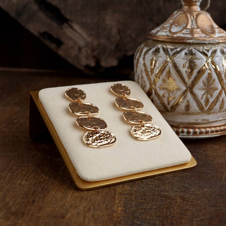 PennyLine inc - Wholesale Dangle Earrings - Golden Muse – Elliptic Trio Drop Earrings6