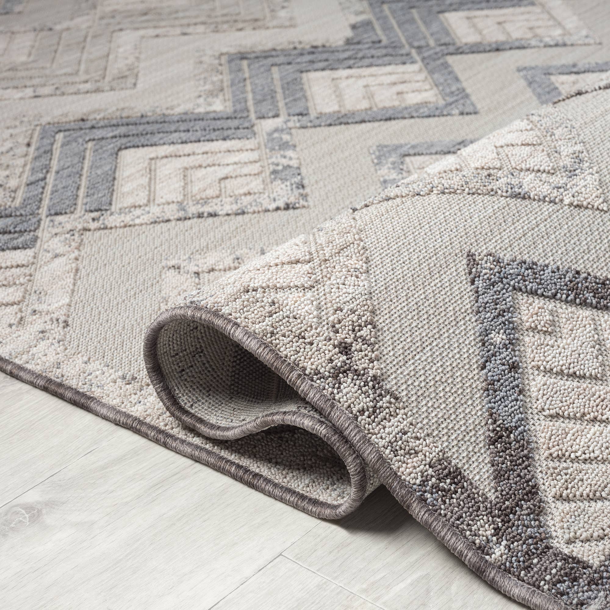 Light Blue Ivory Eastgate Chevron PET Yarn Indoor/Outdoor Area Rug for wholesale on Faire5