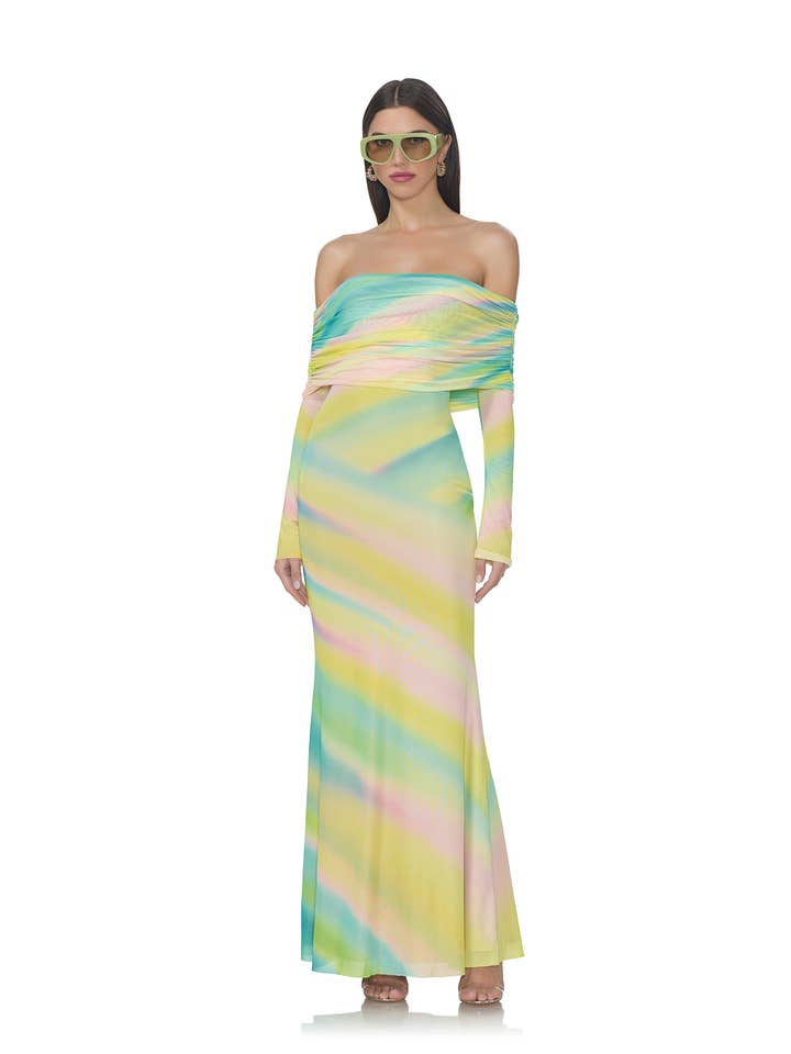 Thelma Dress - Rainbow Stripe for wholesale on Faire