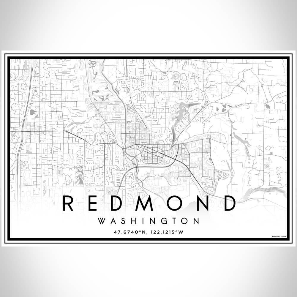 JACE.design - Wholesale Art Print - Redmond WA Map Print Classic3