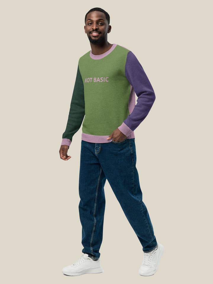 Unisex Jacquard Crewneck Knitted Sweater Classic Fit - NOT BASIC for wholesale by JUX