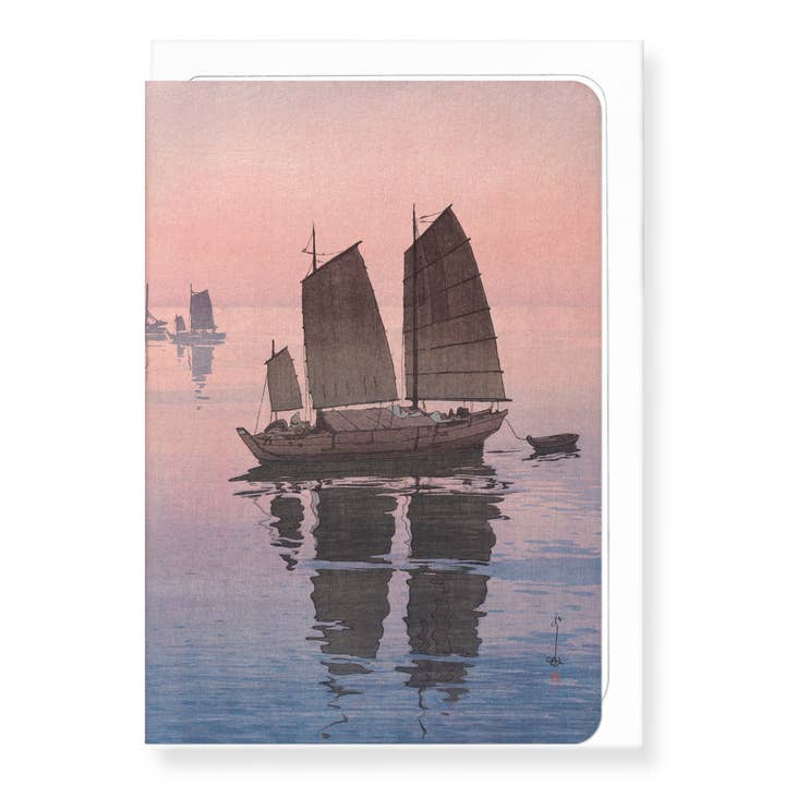 SAILING BOATS — EVENING: Japanese Greeting Card for wholesale by Ezen Trade