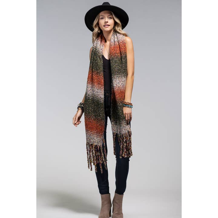 RUST Plush Plaid Brushed Oblong Scarf for wholesale on Faire