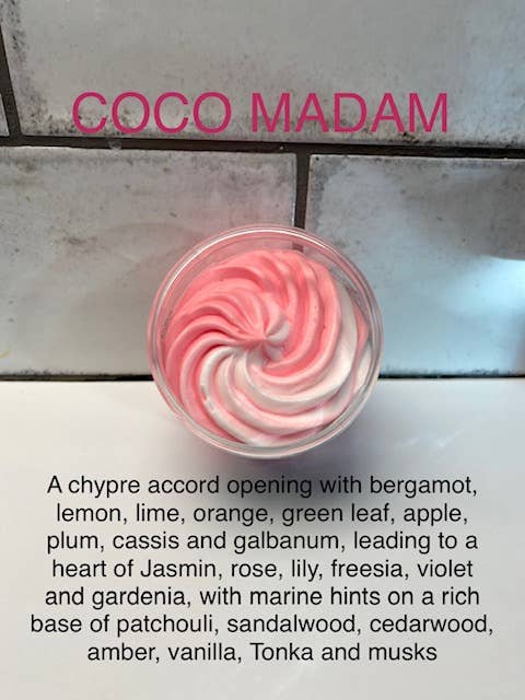 Coco Madam Shower Fluff
(Whipped Soap) for wholesale by Potter’s Melts